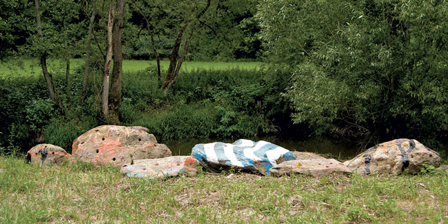 Sculpture The Whishing Stones by Lubo Kristek in the Kristek Thaya Glyptotheque