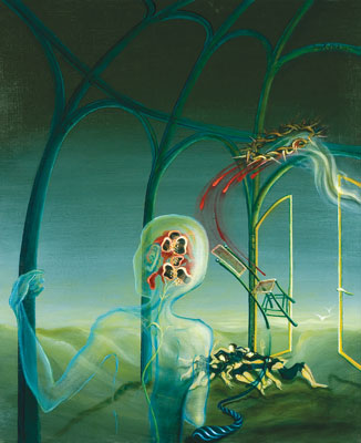 Oil painting In the Captivity of the Worldly Cathedral by Lubo Kristek, 2002–2003