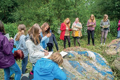 Sketching at the Wishing Stones in Staré Hobzí.